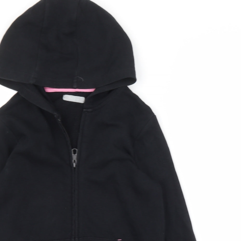 George Girls Black   Full Zip Hoodie Size 8-9 Years