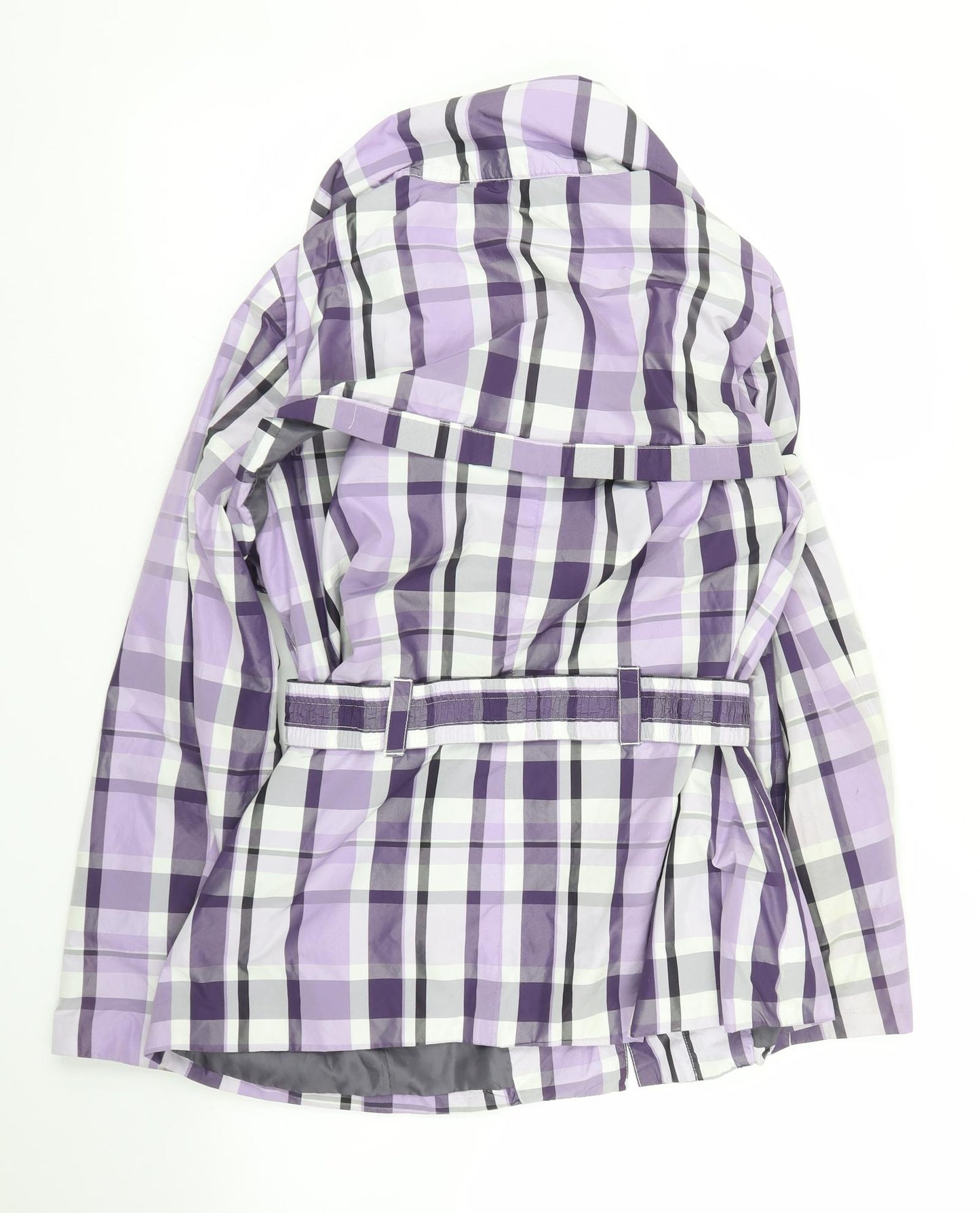 Cartise Womens Purple Check  Parka Coat Size L