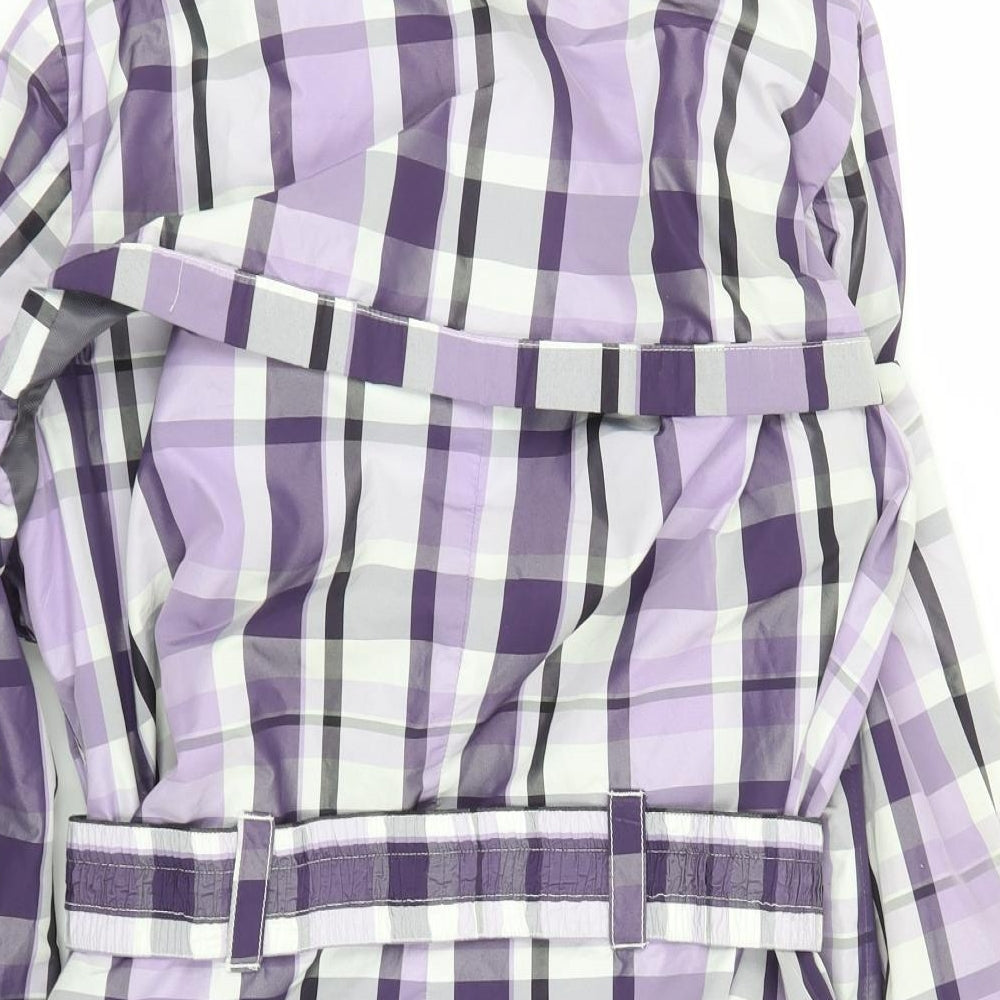 Cartise Womens Purple Check  Parka Coat Size L