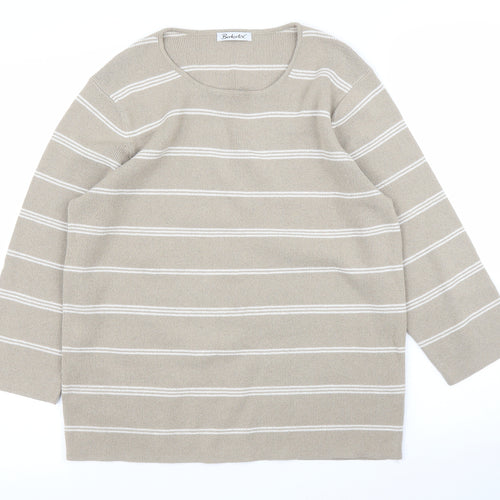 Berkertex Womens Beige Striped  Pullover Jumper Size 16