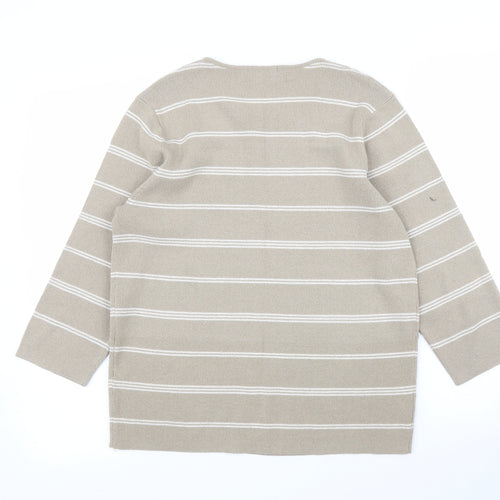 Berkertex Womens Beige Striped  Pullover Jumper Size 16