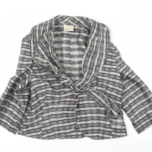 Minuet Womens Silver Striped  Cardigan Jumper Size 12