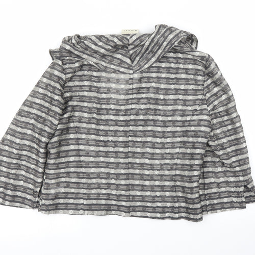 Minuet Womens Silver Striped  Cardigan Jumper Size 12