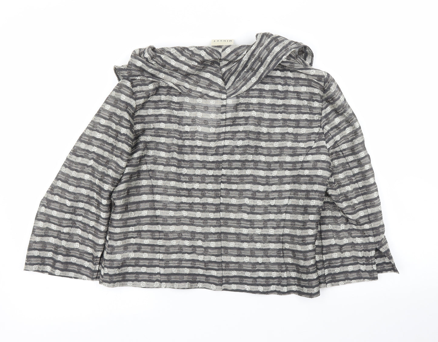 Minuet Womens Silver Striped  Cardigan Jumper Size 12