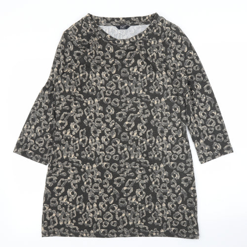 F&F Womens Brown Animal Print  Tunic Blouse Size 12  - Leopard print