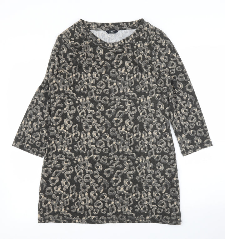 F&F Womens Brown Animal Print  Tunic Blouse Size 12  - Leopard print