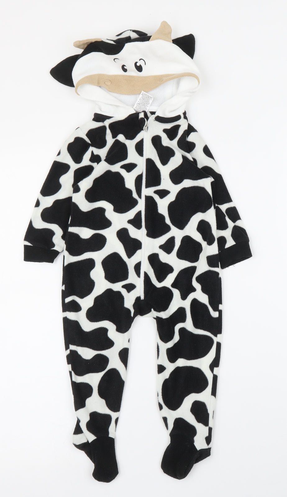 Avon Baby Black Animal Print  Babygrow One-Piece Size 9-12 Months  - Cow print