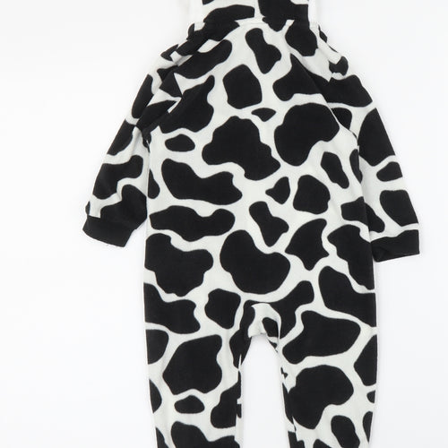 Avon Baby Black Animal Print  Babygrow One-Piece Size 9-12 Months  - Cow print