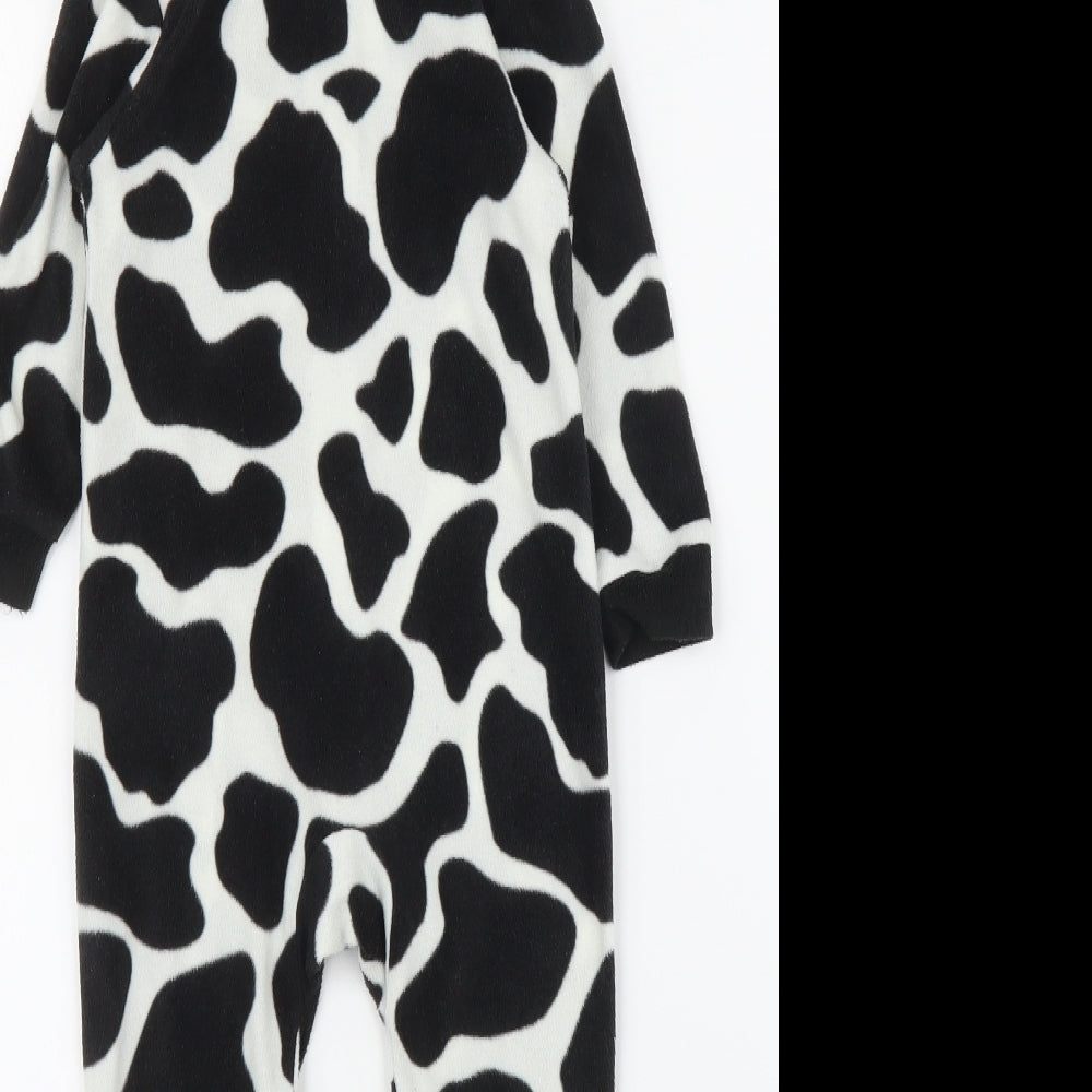 Avon Baby Black Animal Print  Babygrow One-Piece Size 9-12 Months  - Cow print