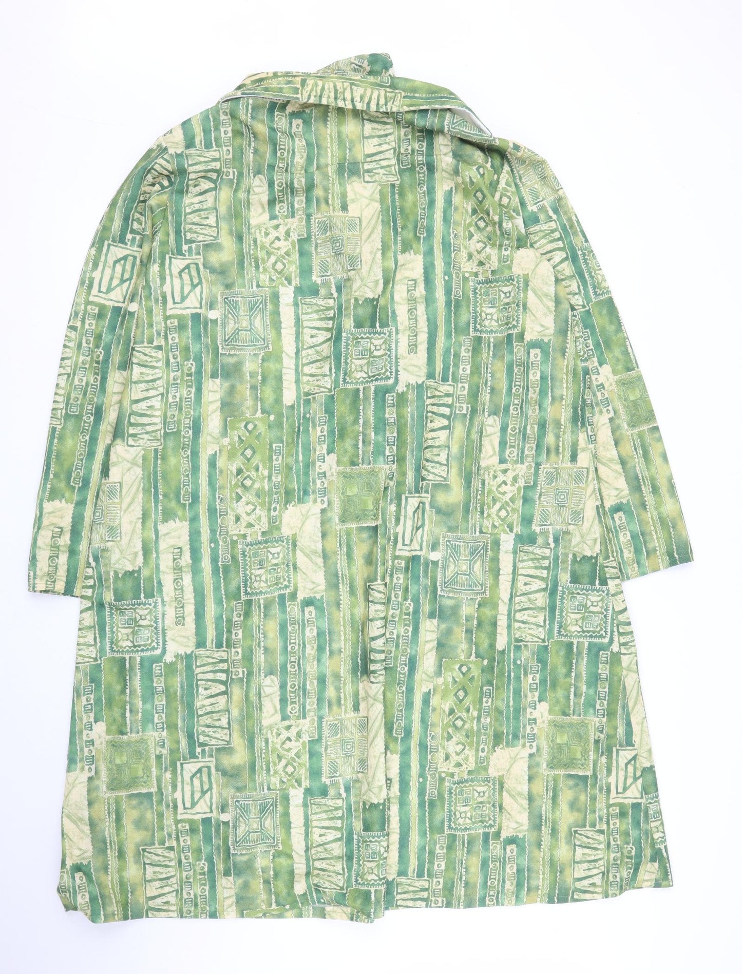Preworn Womens Green Geometric  Shirt Dress  Size 2XL
