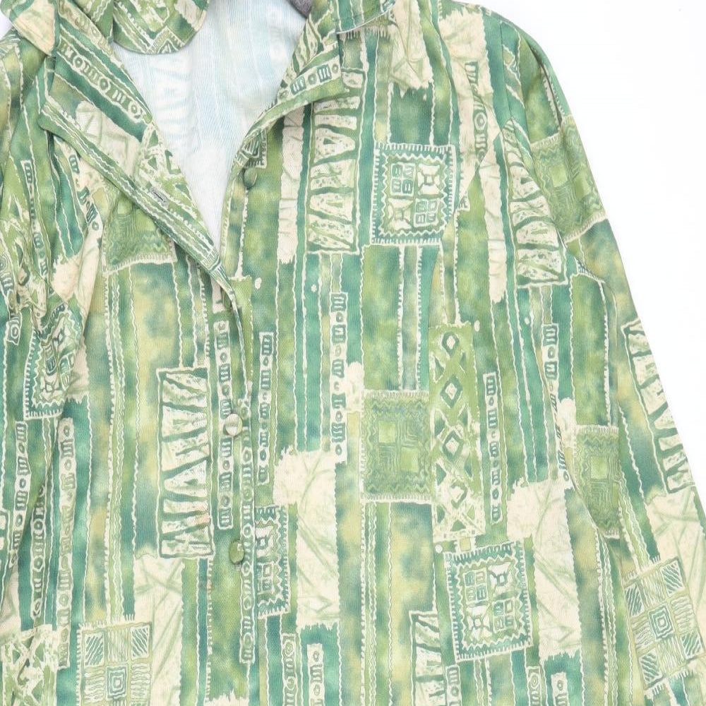 Preworn Womens Green Geometric  Shirt Dress  Size 2XL
