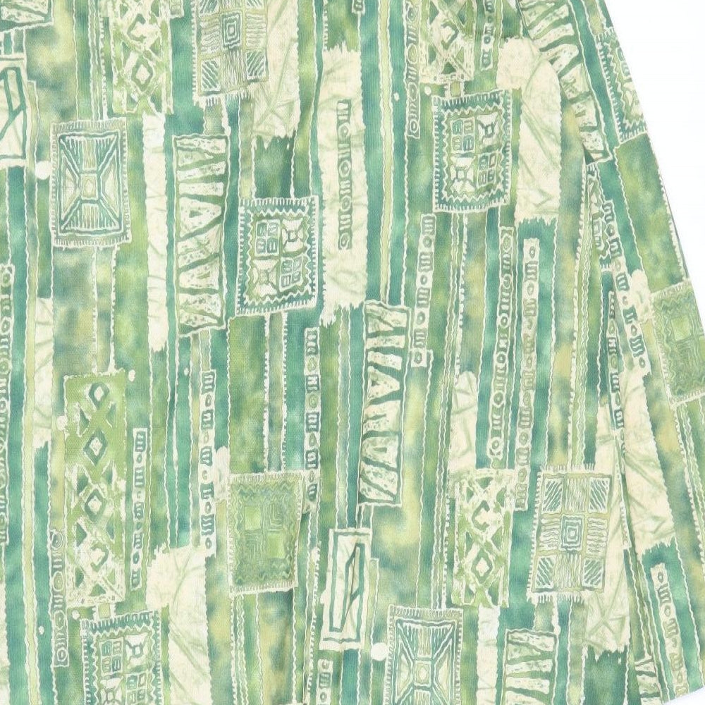 Preworn Womens Green Geometric  Shirt Dress  Size 2XL