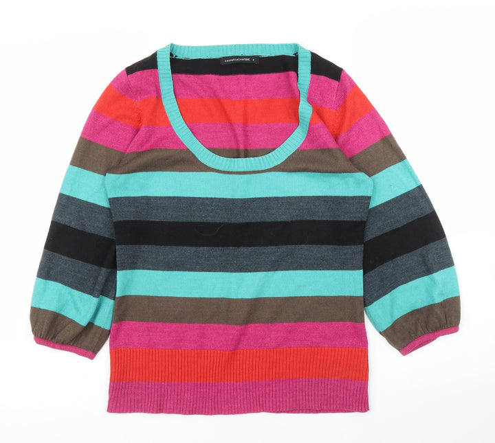 NEXT Womens Multicoloured Striped Pullover Jumper Size 8