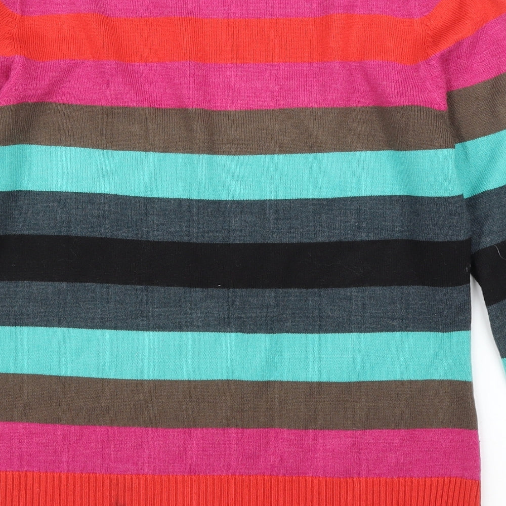 NEXT Womens Multicoloured Striped  Pullover Jumper Size 8