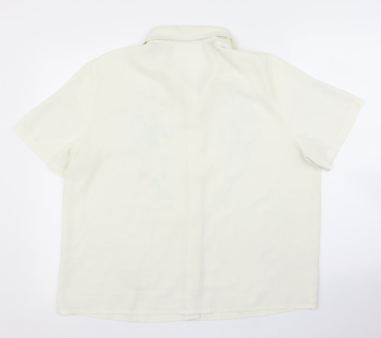Eastex Womens White Floral  Basic Blouse Size 16