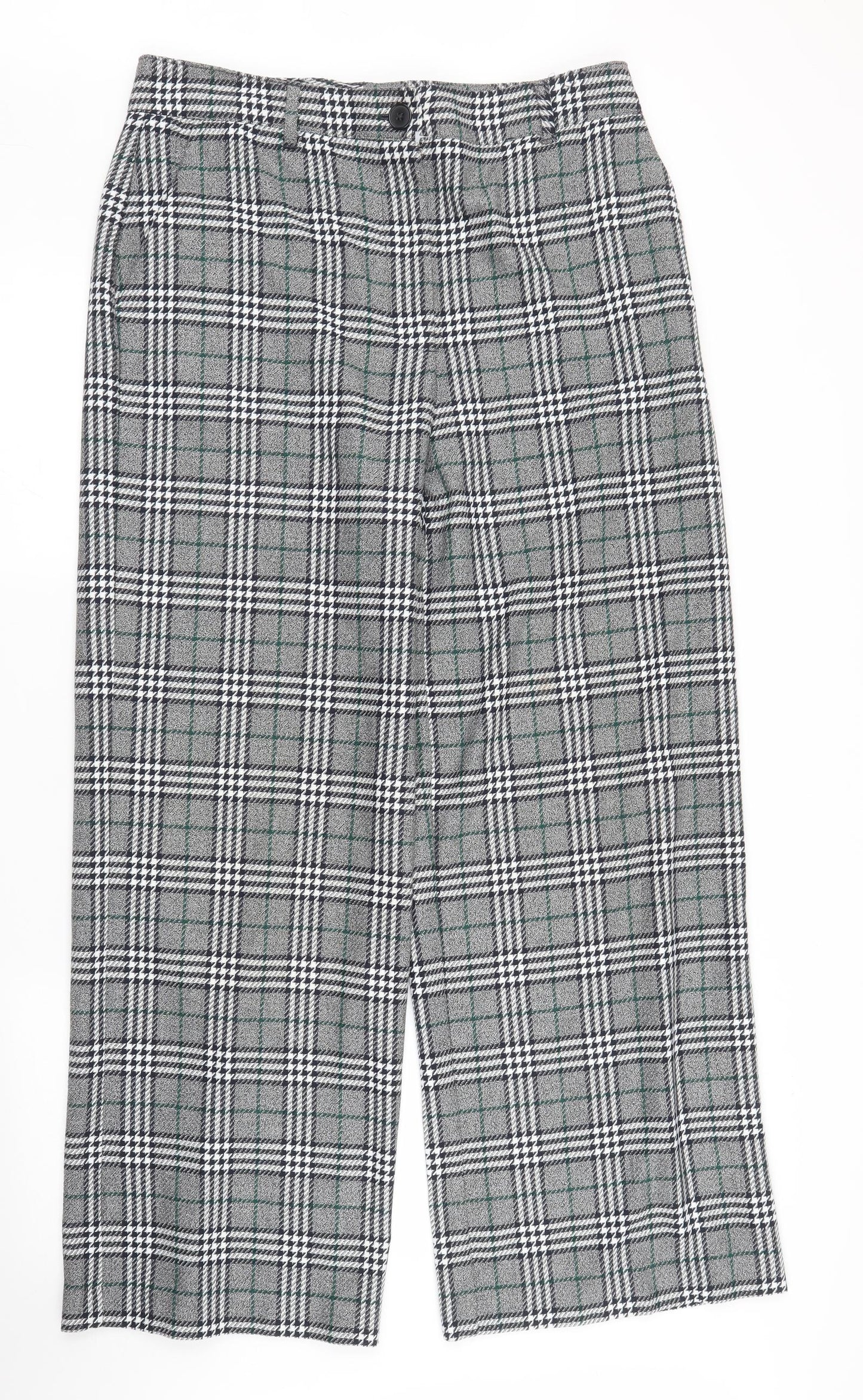 M&S Womens Grey Plaid  Trousers  Size 14 L30 in