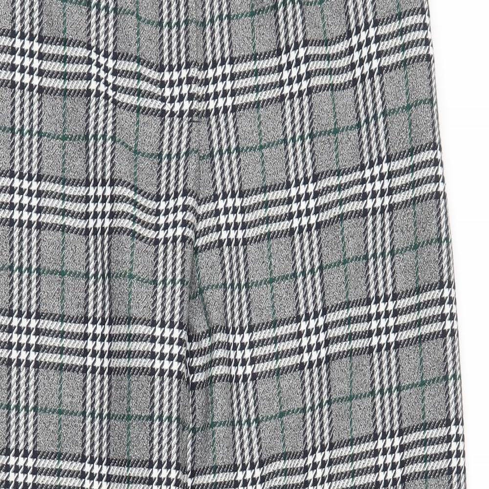 M&S Womens Grey Plaid  Trousers  Size 14 L30 in