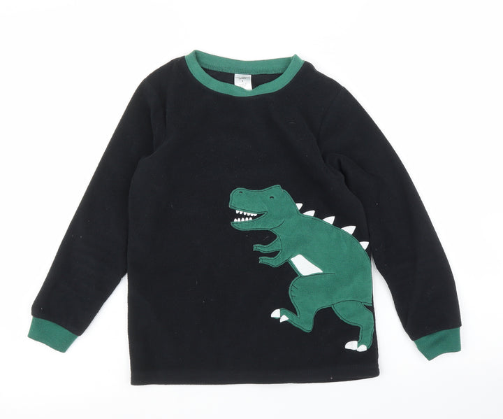 Carters Girls Black Pullover Jumper Size 8 Years - Dinosaur