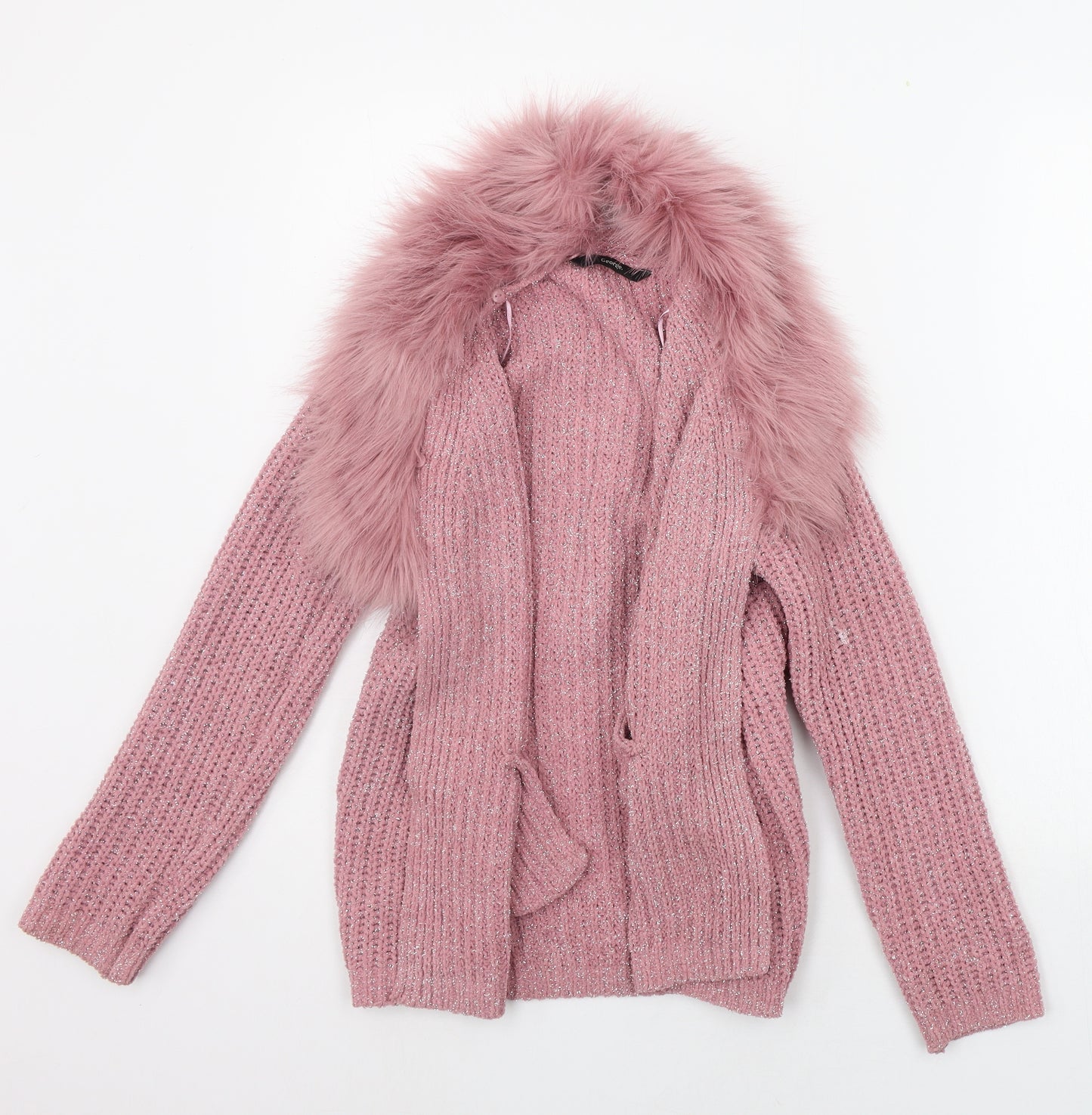 George Girls Pink   Cardigan Jumper Size 11-12 Years