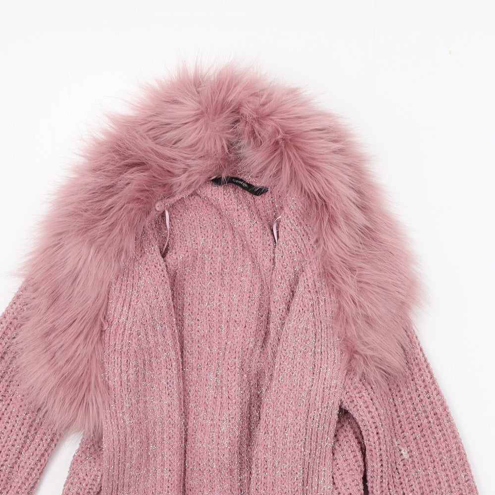 George Girls Pink   Cardigan Jumper Size 11-12 Years