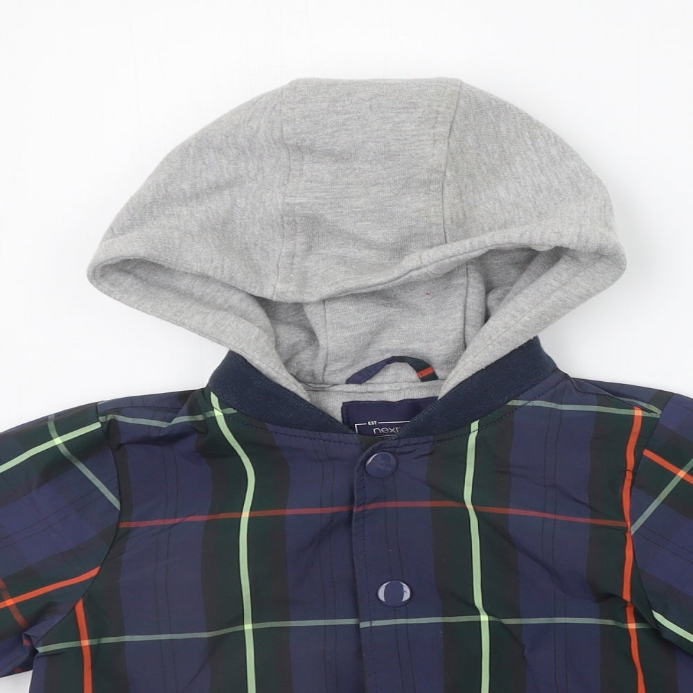 Marks and Spencer Boys Blue Check  Jacket Coat Size 3-4 Years