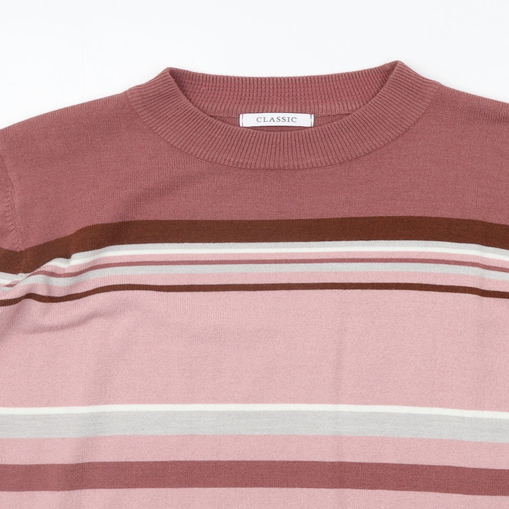 Marks and Spencer Womens Pink Striped  Pullover Jumper Size 20