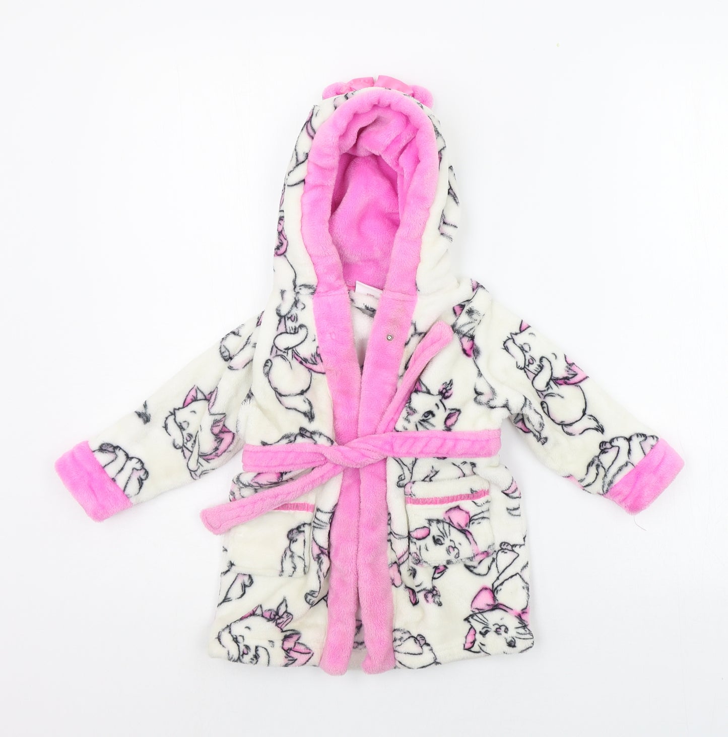 Disney Baby White Floral   Robe Size 9-12 Months