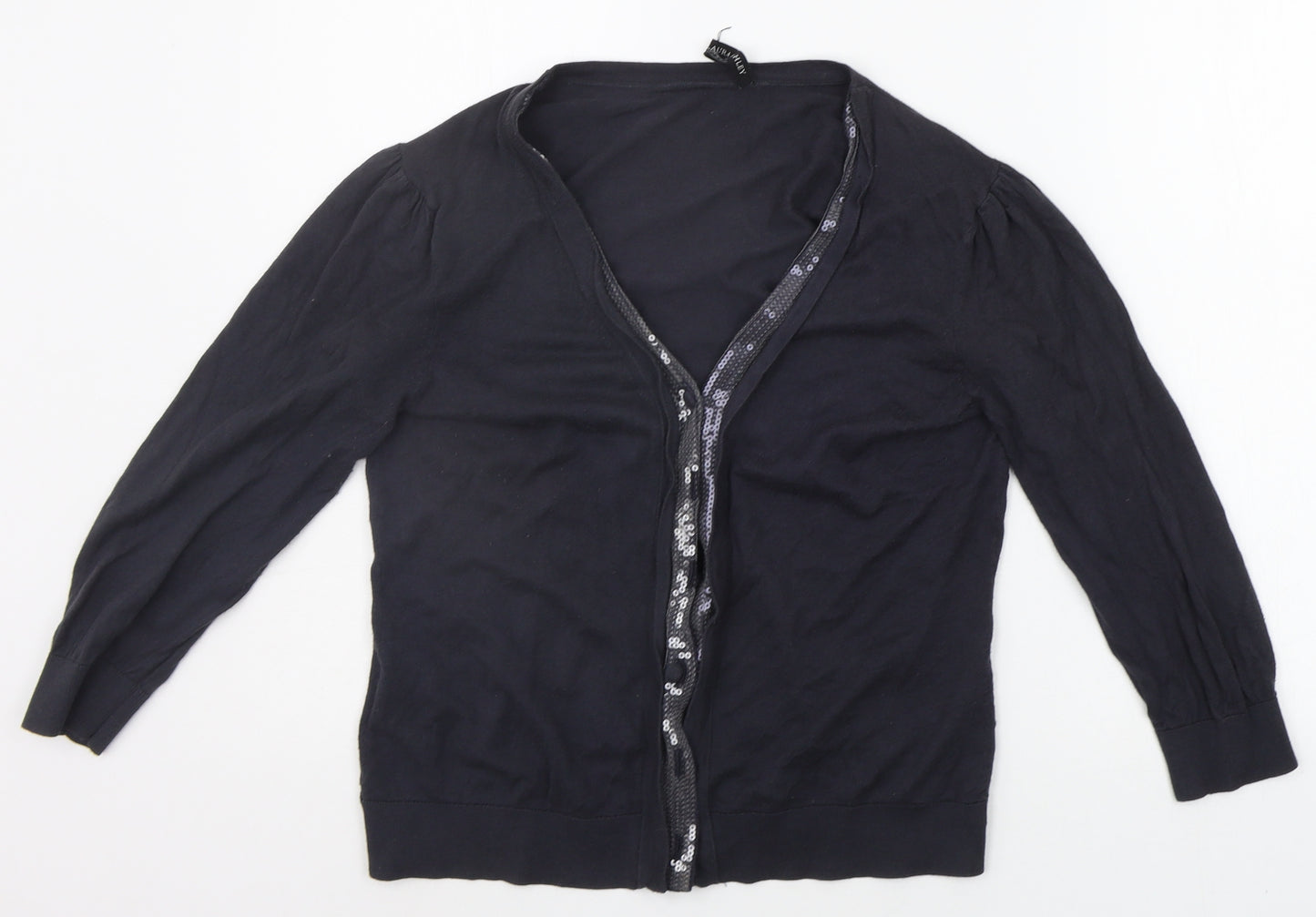 Laura Ashley Womens Blue   Cardigan Jumper Size 14  - SEQUIN