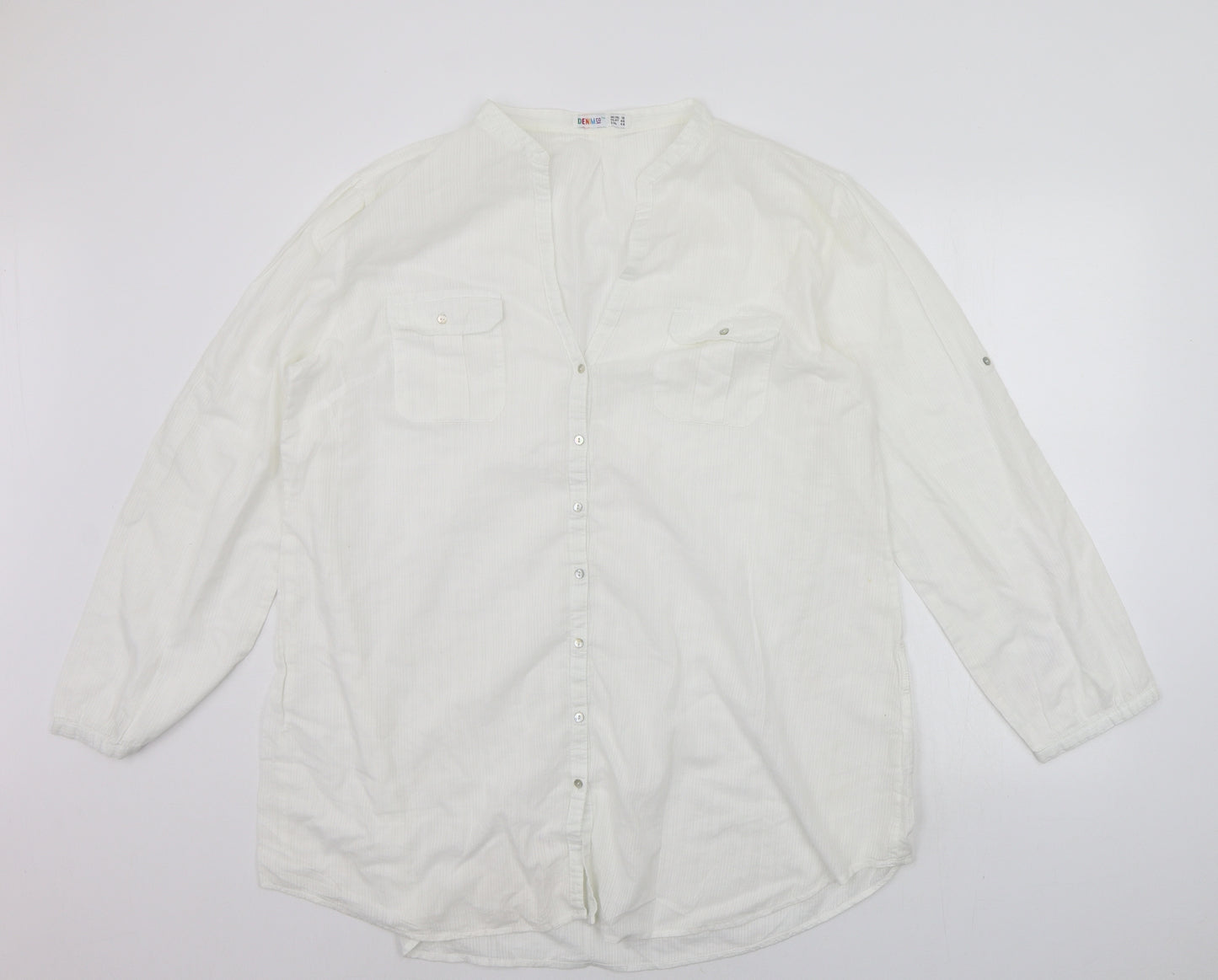 Denim Co. Womens White   Shirt Dress  Size 18