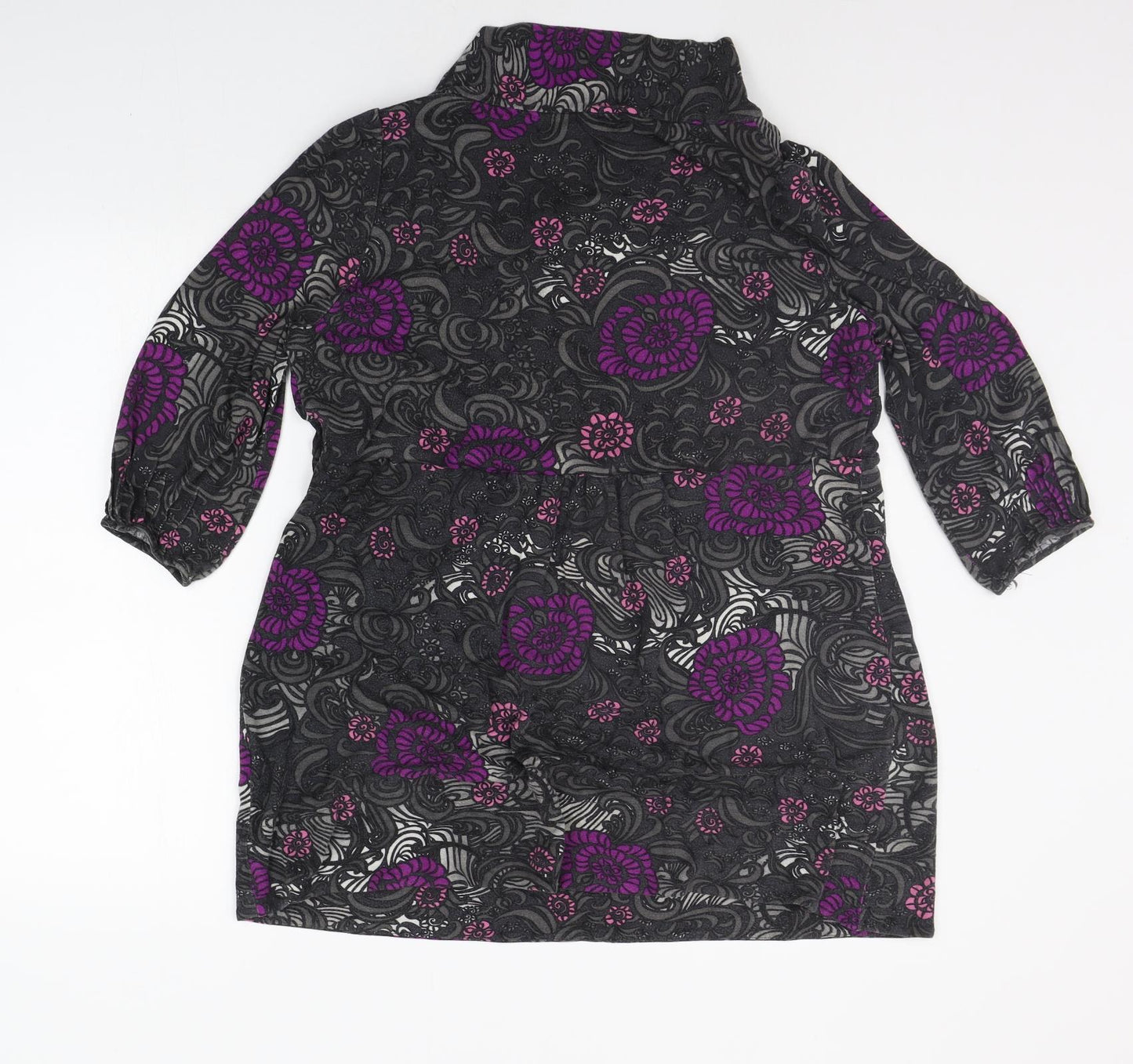 PLanet Womens Grey Geometric  Pullover Jumper Size 18