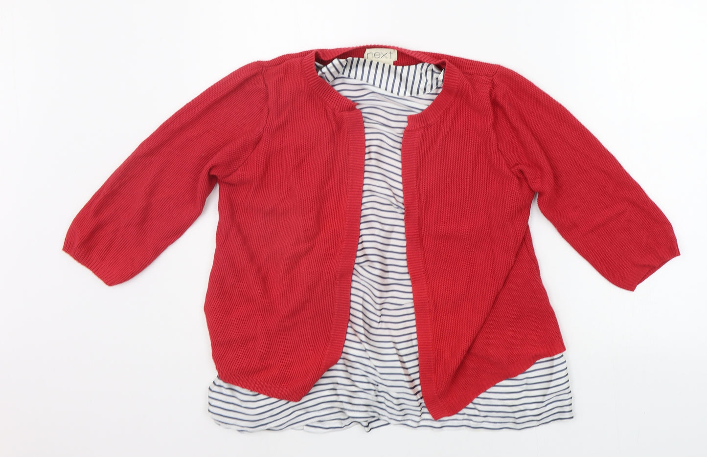 NEXT Womens Red Striped  Pullover Jumper Size 16