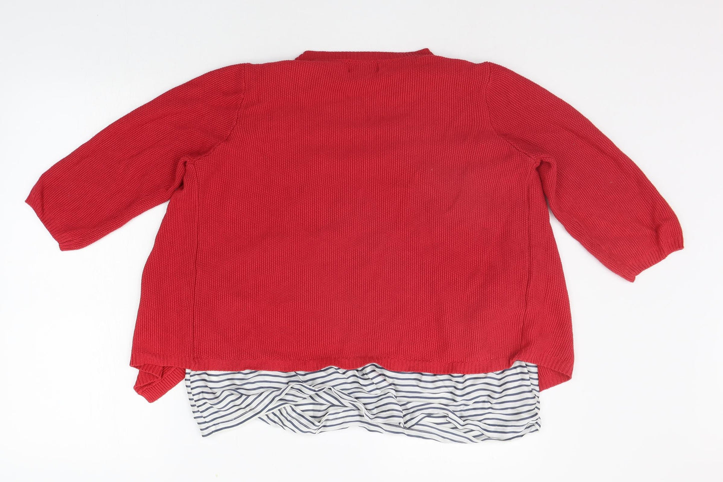 NEXT Womens Red Striped  Pullover Jumper Size 16