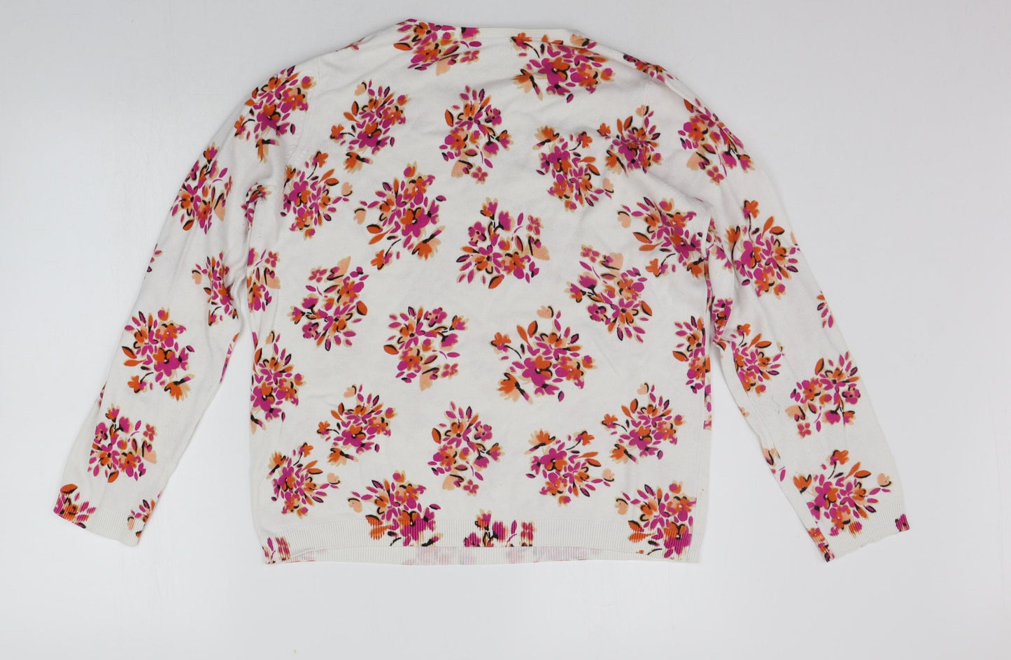 BONMARCHE Womens White Floral  Pullover Jumper Size M