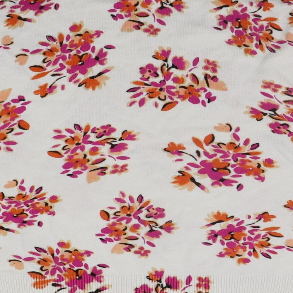 BONMARCHE Womens White Floral  Pullover Jumper Size M