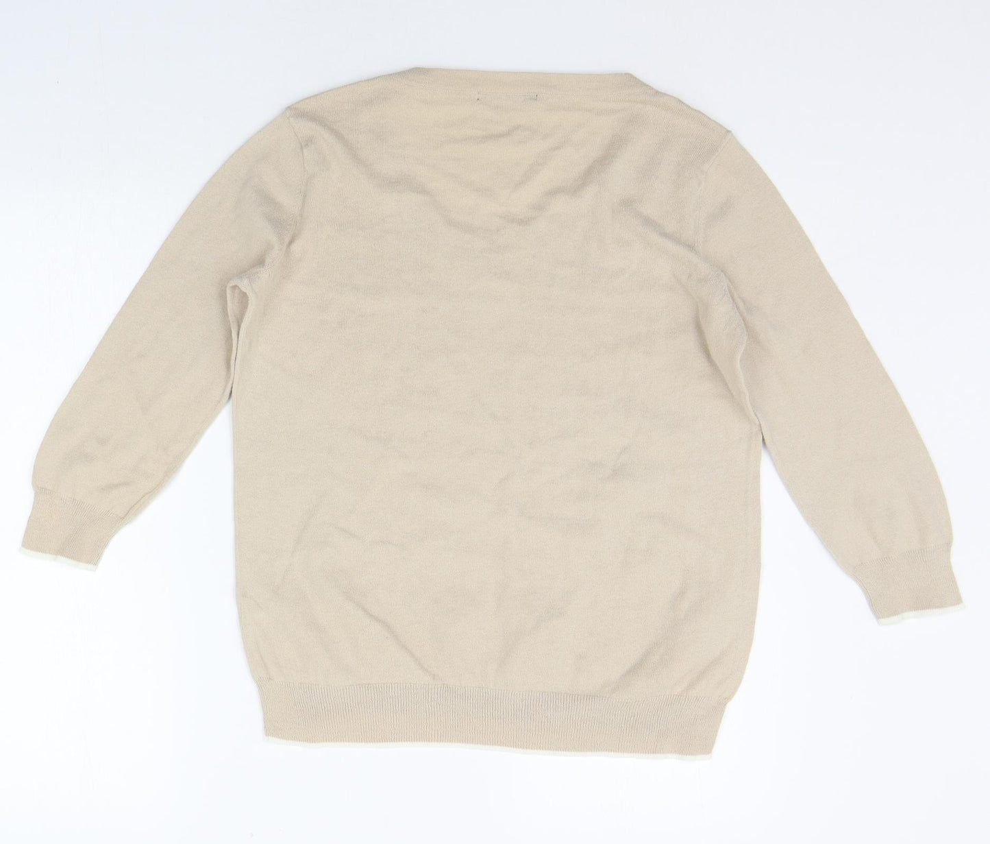 George Womens Beige Geometric  Pullover Jumper Size 14