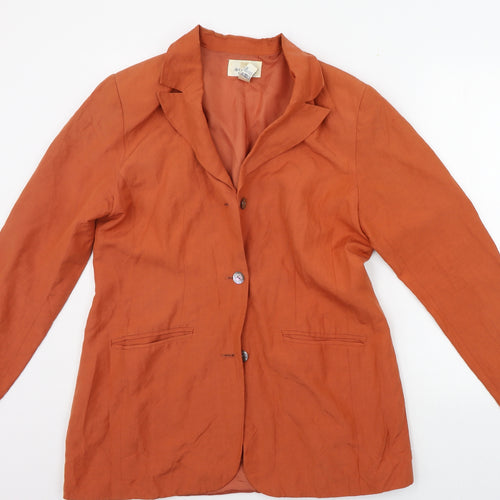 Art of Silk Womens Orange   Jacket Blazer Size L