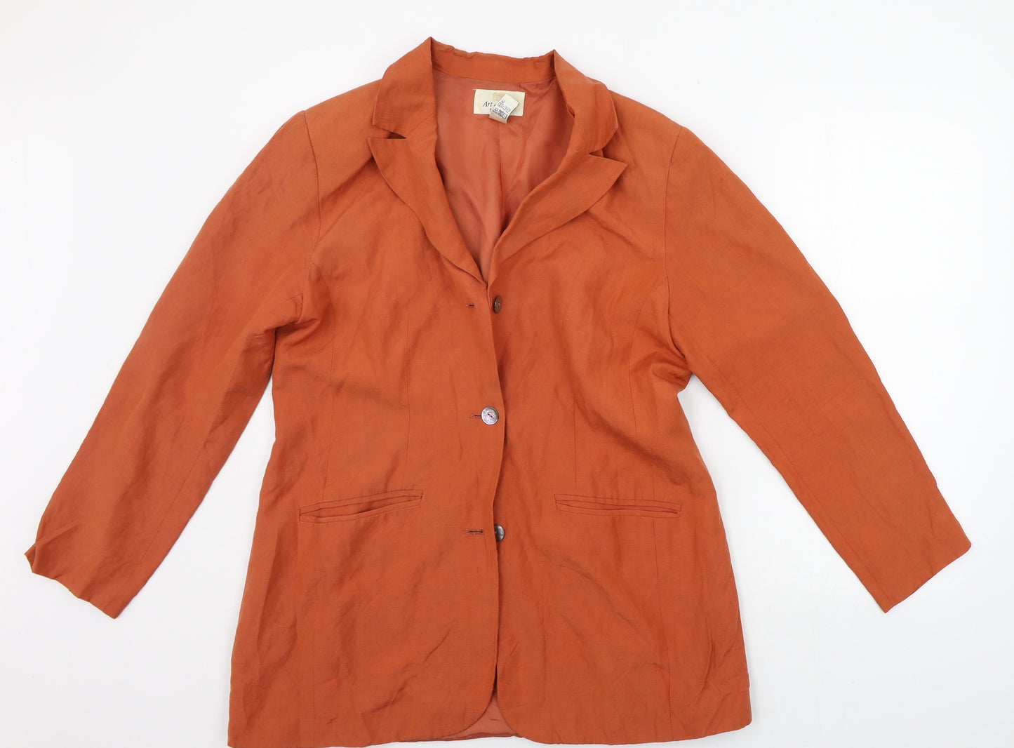 Art of Silk Womens Orange   Jacket Blazer Size L