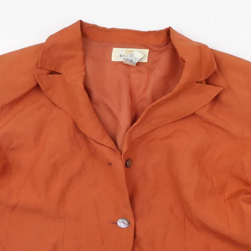 Art of Silk Womens Orange   Jacket Blazer Size L