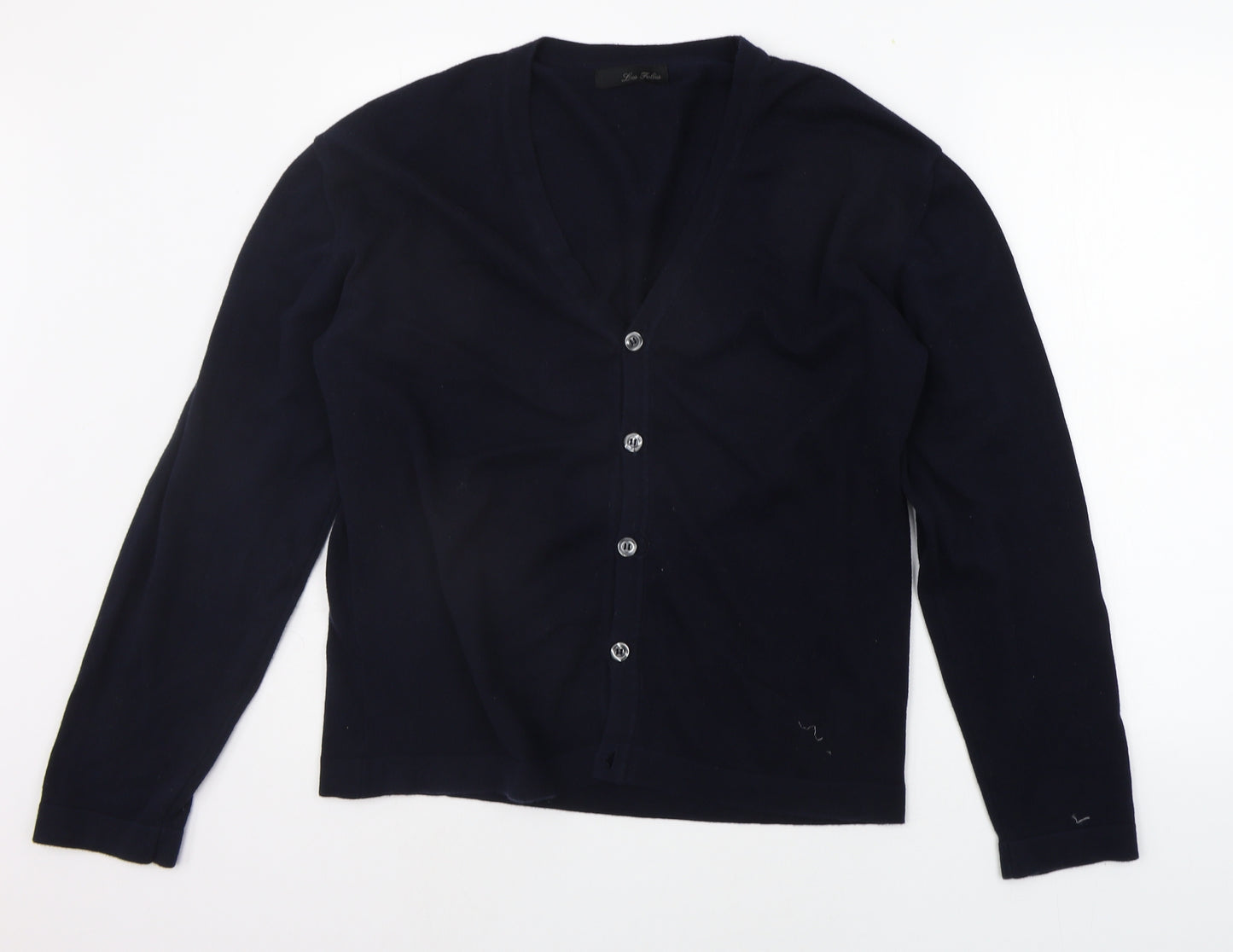 Les Folies Womens Blue   Cardigan Jumper Size L