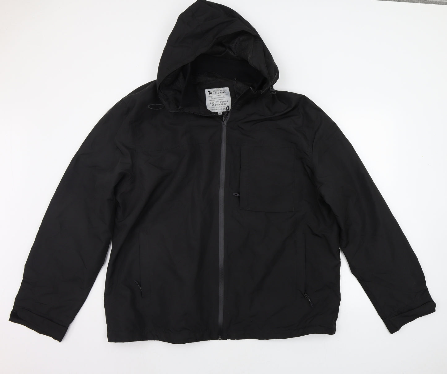 TU Mens Black   Jacket Coat Size 2XL