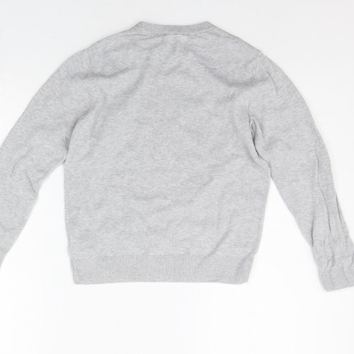 H&M Girls Grey   Pullover Jumper Size 7-8 Years  - christams