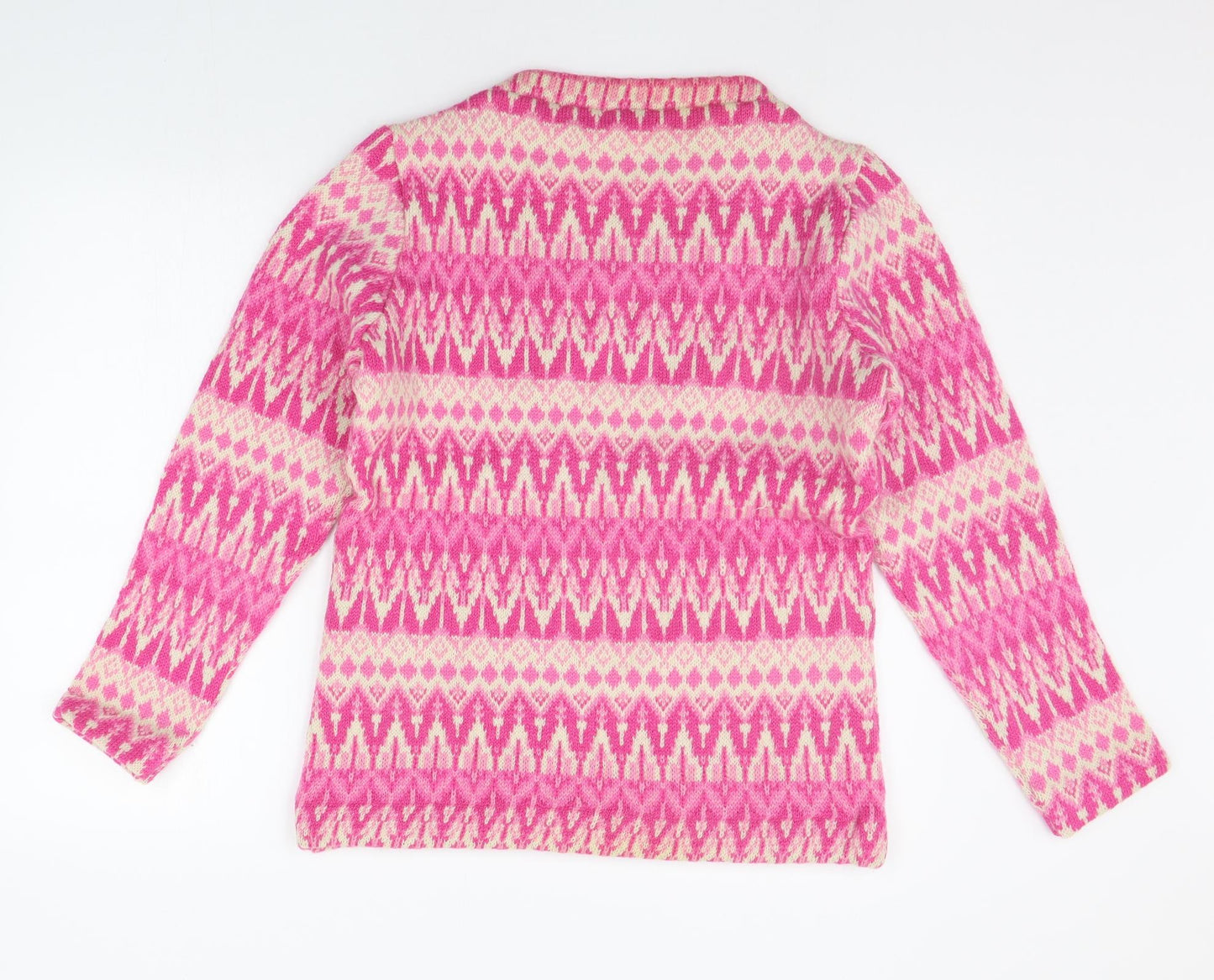 Iceland Womens Pink Geometric  Pullover Jumper Size L