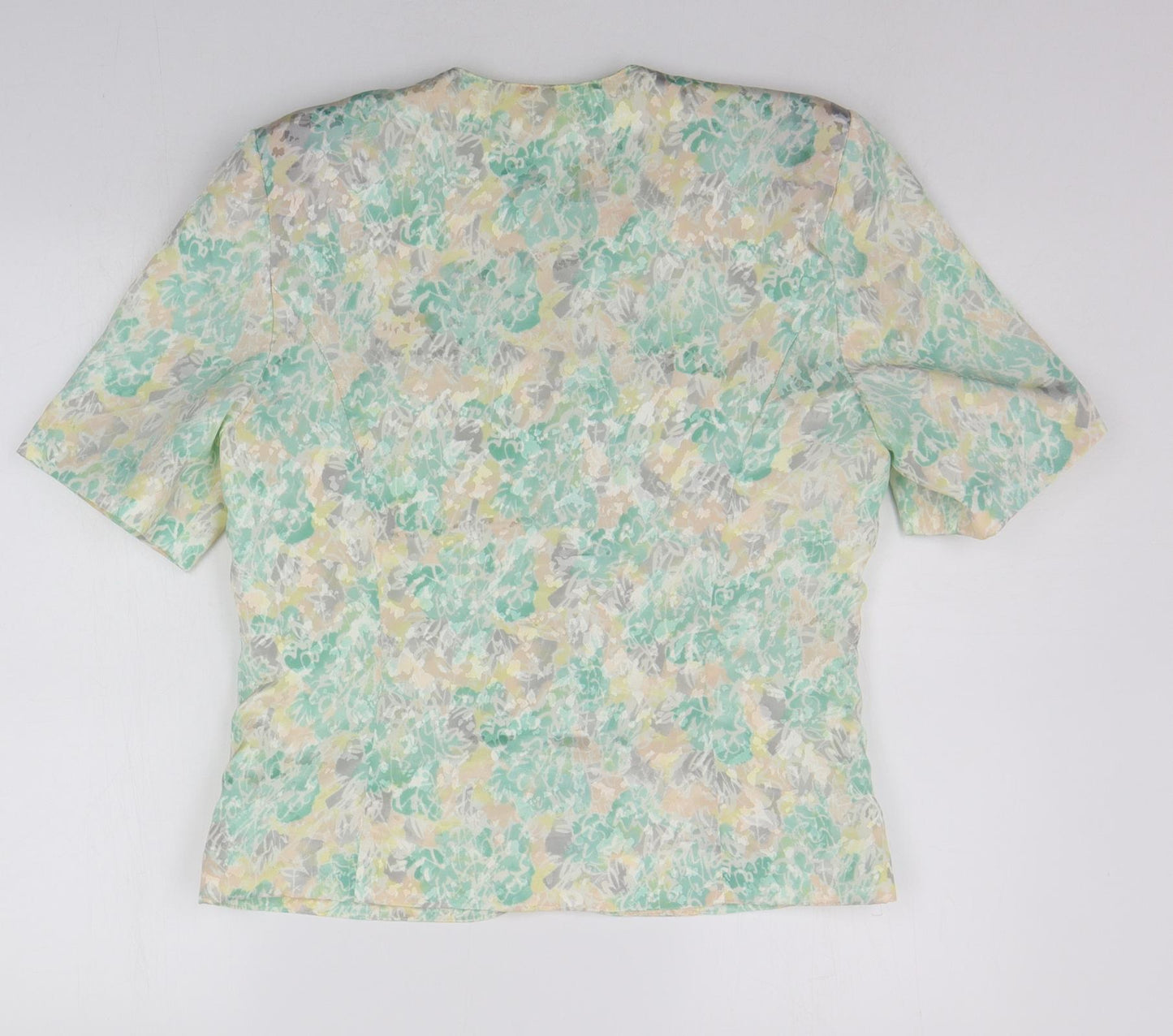Berkertex Womens Green Geometric  Basic Blouse Size 12