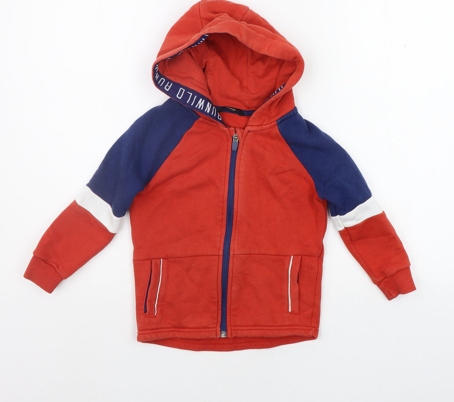 George Boys Red   Full Zip Hoodie Size 3-4 Years