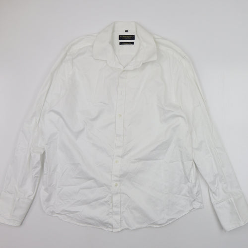 Hammond & Co. Mens White    Button-Up Size 18.5