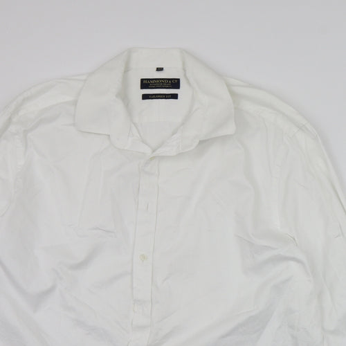 Hammond & Co. Mens White    Button-Up Size 18.5