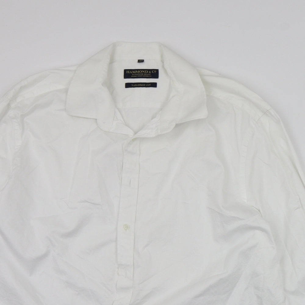 Hammond & Co. Mens White    Button-Up Size 18.5