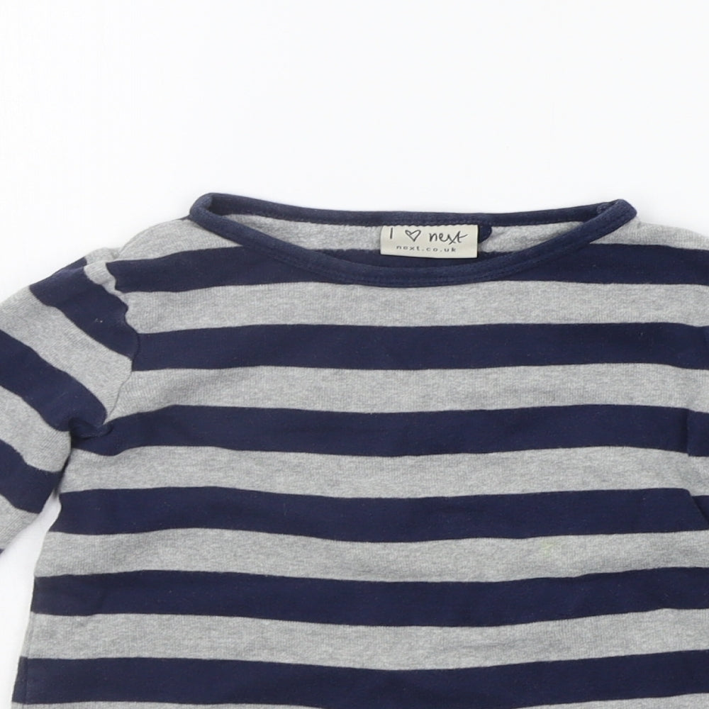 NEXT Girls Grey Striped  Jumper Dress  Size 3 Years  - SEQUIN