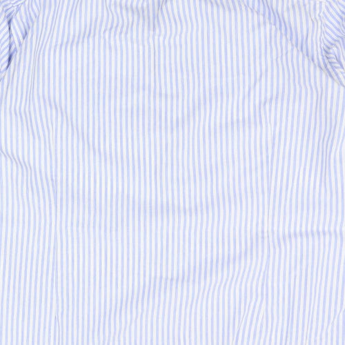 Hammond & Co. Mens Blue Striped   Button-Up Size 18