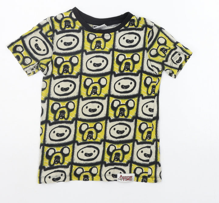 George Boys Yellow Geometric  Basic T-Shirt Size 5-6 Years
